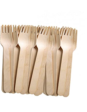100 Pz Forchettine In Legno