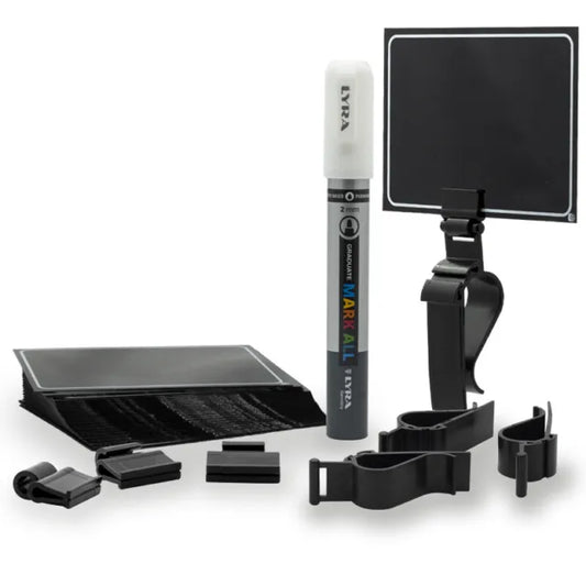 25 Pz. Segnaprezzo Pvc Rettangolare Nero