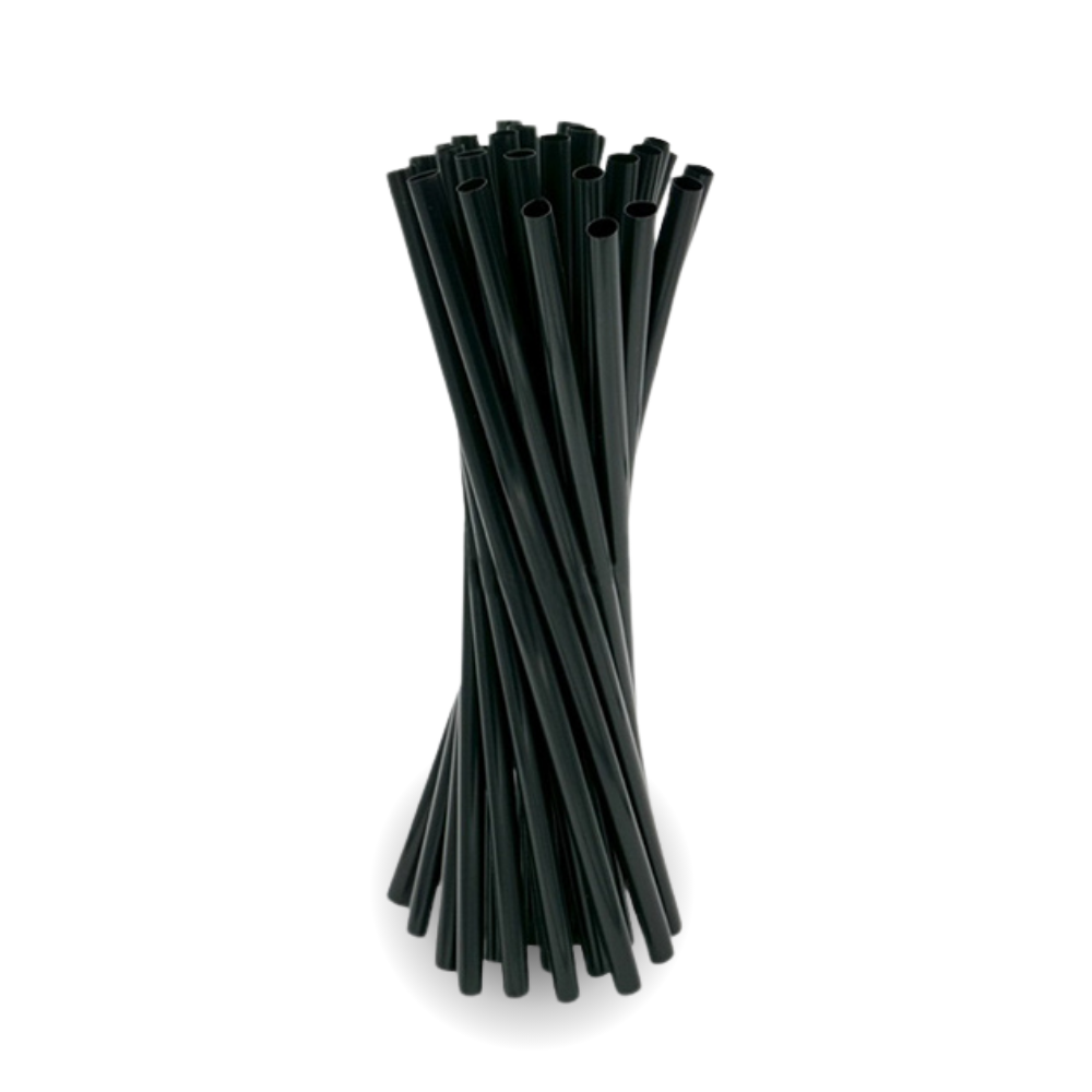 1000 Stück kurze schwarze und farbige Strohhalme – General Papir