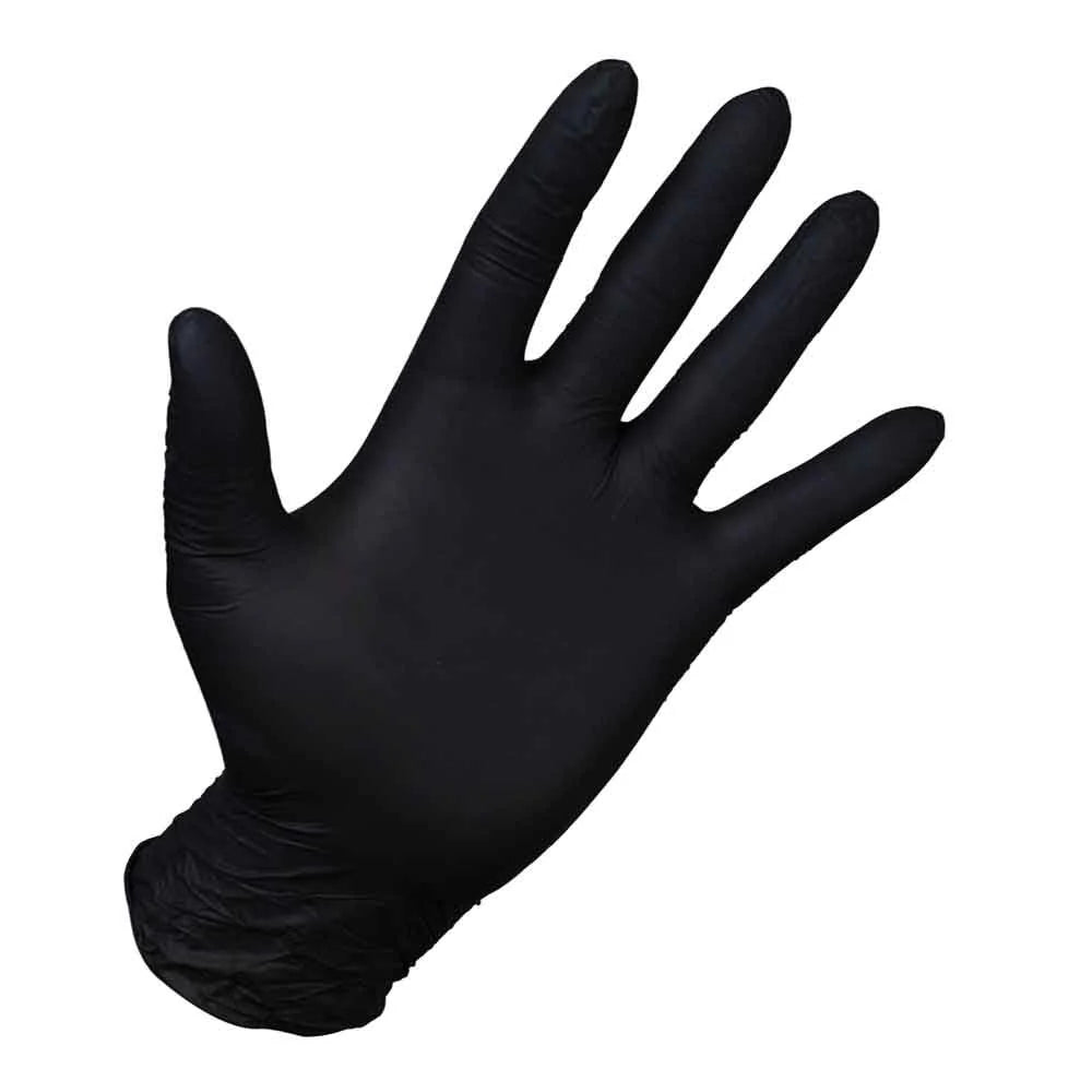Guanti Monouso in Nitrile Neri 3,5 g – AQL <1,5 (Confezione 100 Pz)