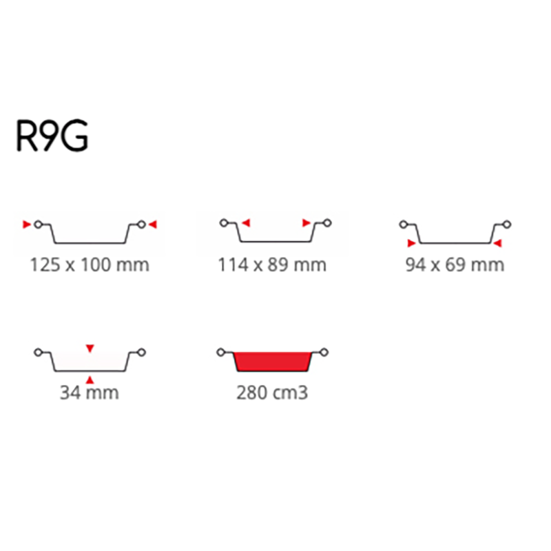 R9G Aluminiumschalen für halbe Portionen (100er-Packung)