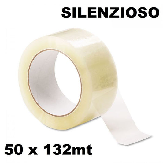 Nastro Adesivo Trasparente Silenzioso 50mm x 132Mt (Confezione Da 36 Pz)