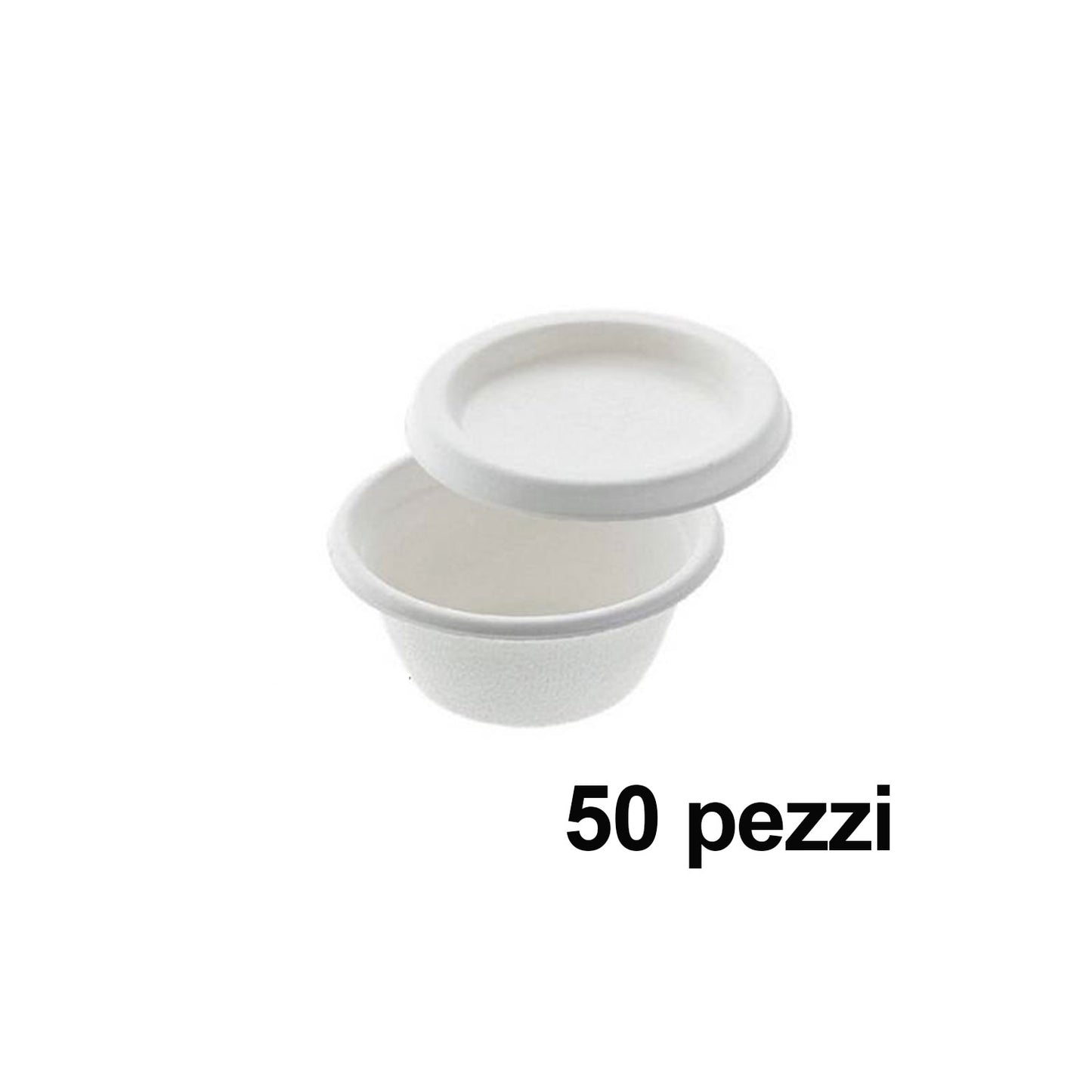50 Pz. Ciotolina Tonda Con Coperchio 59Ml
