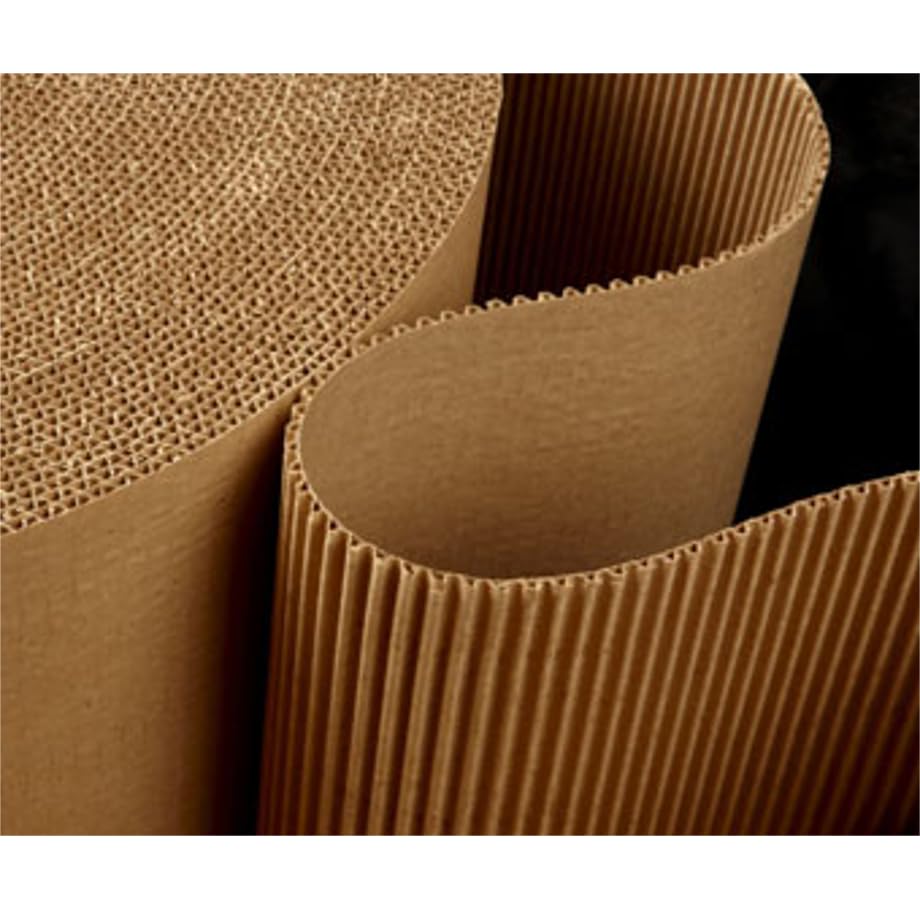 Corrugated cardboard reel, height 1 m x 50 m – Brown color, regenerated cardboard 