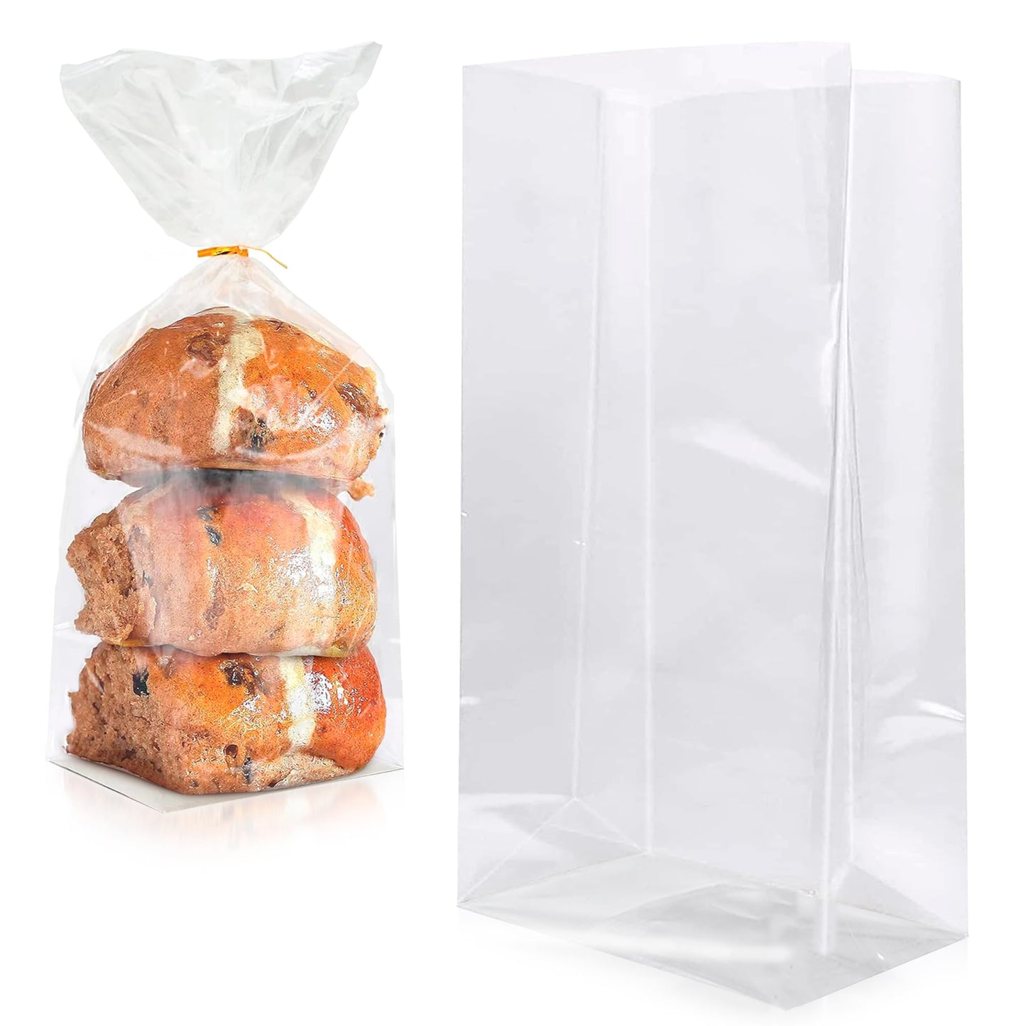 Transparent PP Square Bottom Food Bags (20 kg Box)