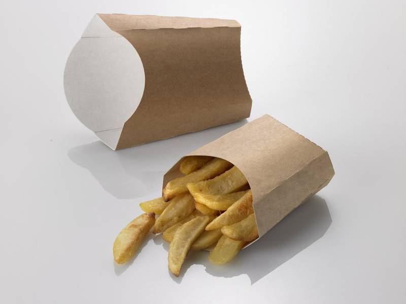 Porta Patatine Avana 10,5X10,5X5,5cm (Cartone da 100 Pz)