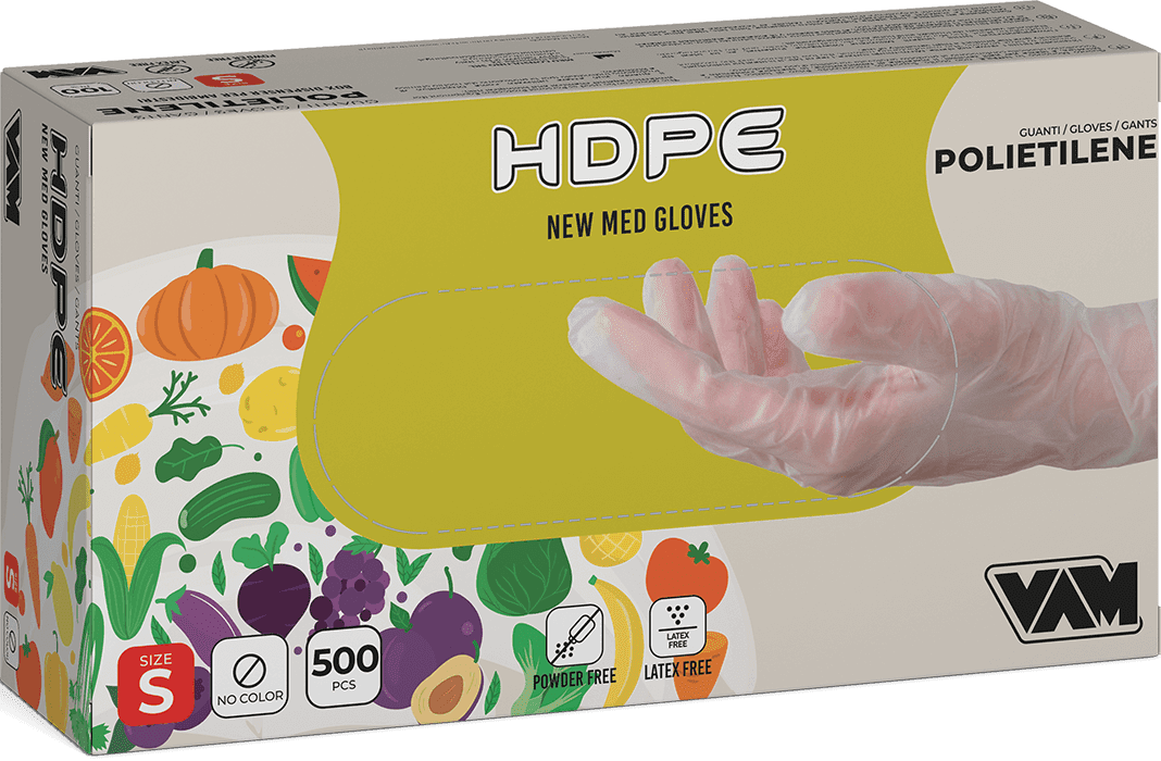 Disposable HDPE Polyethylene Gloves – One Size (Pack of 500)