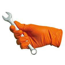 Guanti Monouso Nitrile Arancio Diamond Grip 8 g (Confezione 50 Pz)