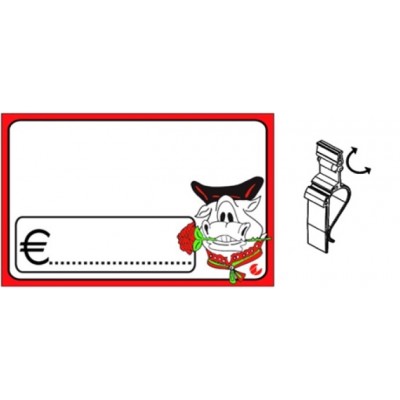 25 pcs. Rectangular PVC price tags for butcher/delicatessen/fishmonger