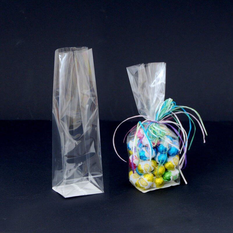 Transparent PP Square Bottom Food Bags (20 kg Box)