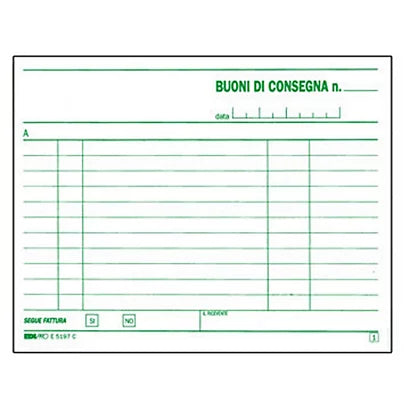 Delivery notes – Box of 10 pieces, size 12 × 17.5 cm, with carbon copy 