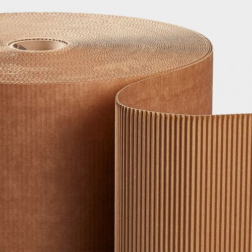 Corrugated cardboard reel, height 1 m x 50 m – Brown color, regenerated cardboard 