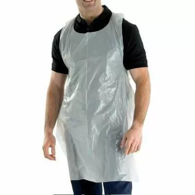 100 Pz Grembiuli Monouso in Polietilene HACCP – Taglia Unica – Bianco e Giallo