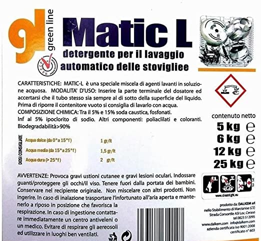 Detergente Lavastoviglie 5 Litri