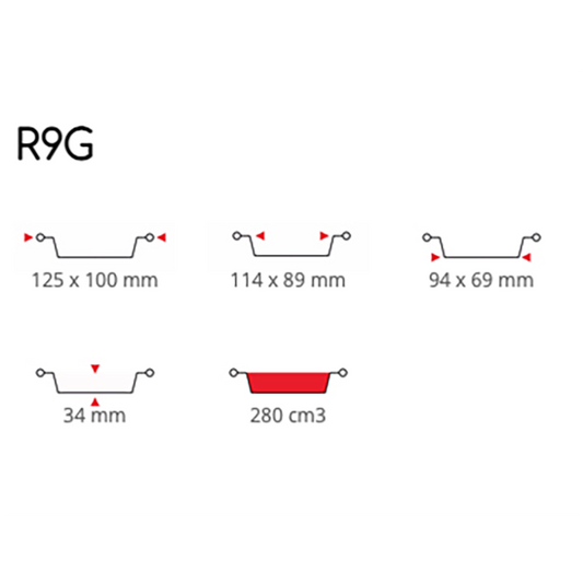 Vaschette Alluminio R9G Per Mezza Porzione (Cartone Da 100 Pz)