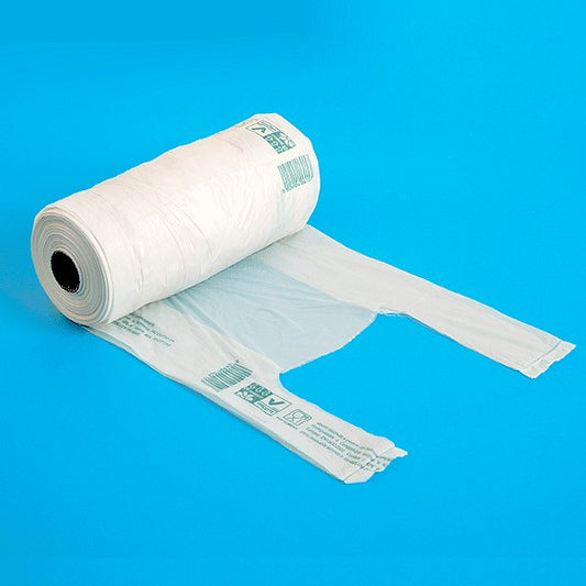 Shopper Biodegradabili in Rotolo con Manici a Canottiera (Cartone Da 12 Rotoli)