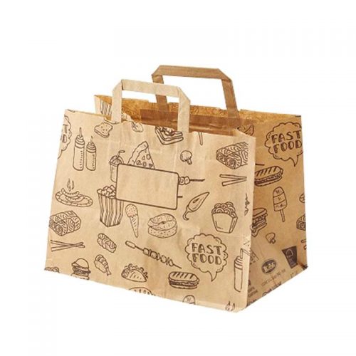 50 Pz. Shopper Carta Per Asporto Take Away